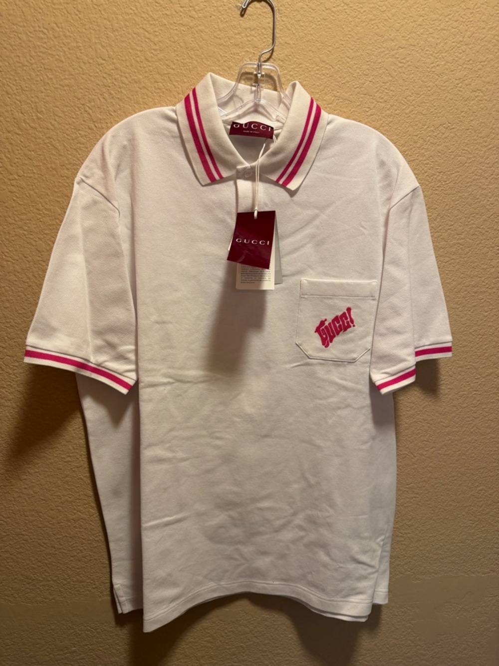 New Gucci Logo Polo Shirt White Size XXL